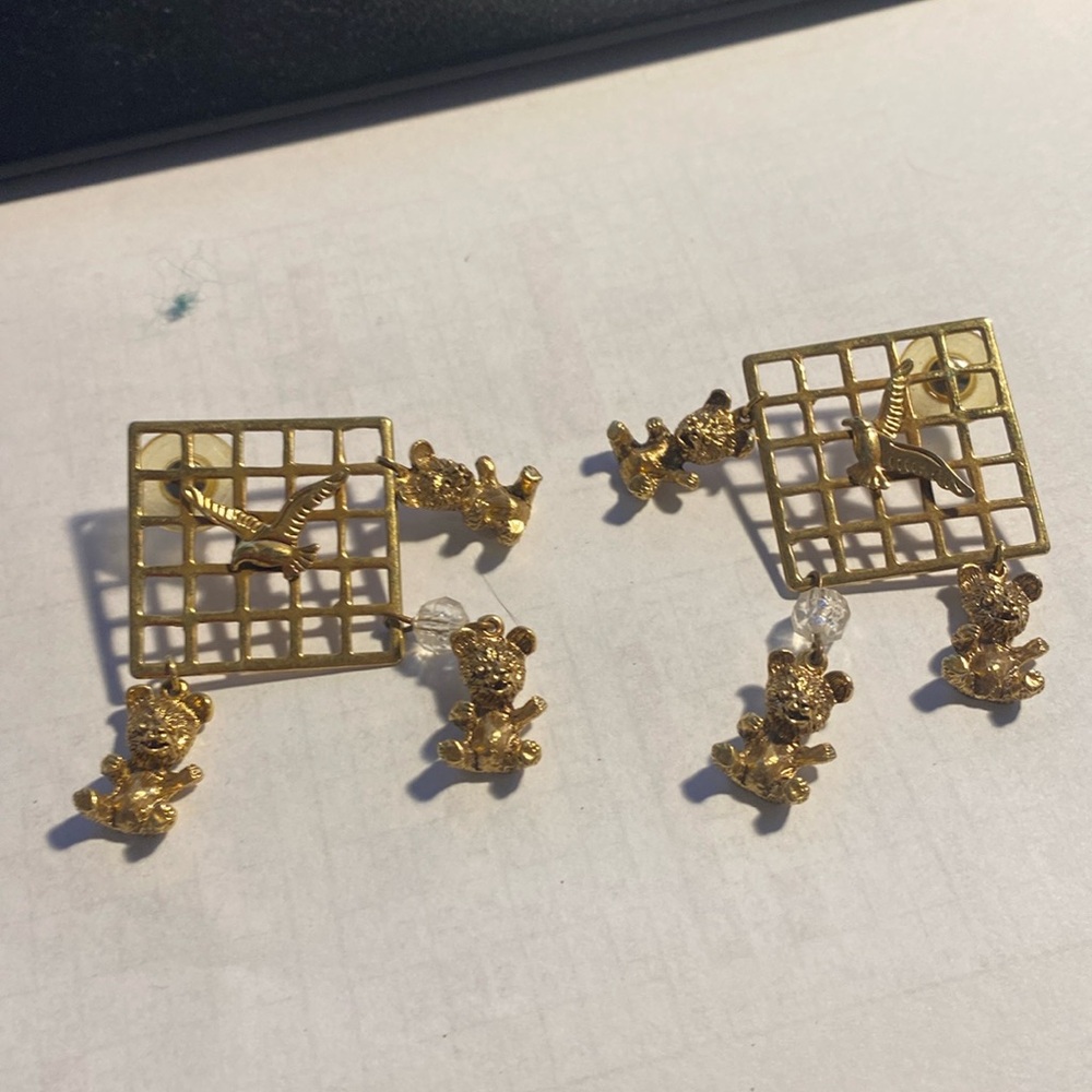 Giant Teddy Bear Earrings